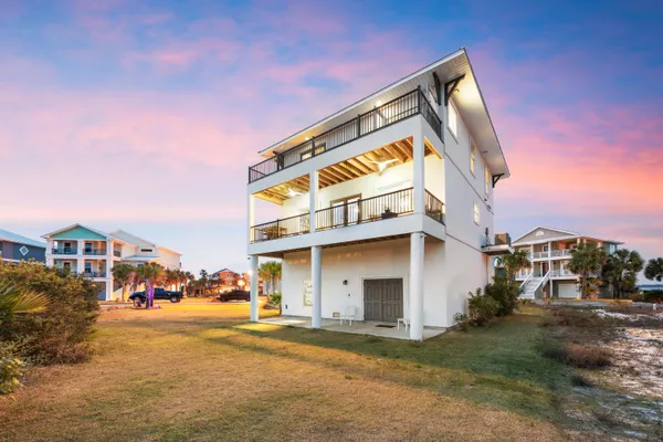 a view of a building with a street