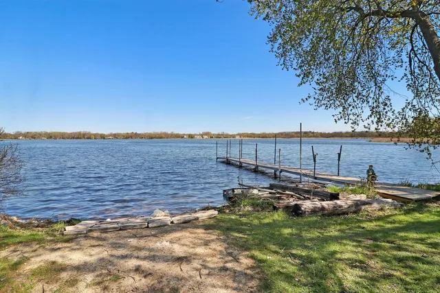 a view of a lake with an outdoor space