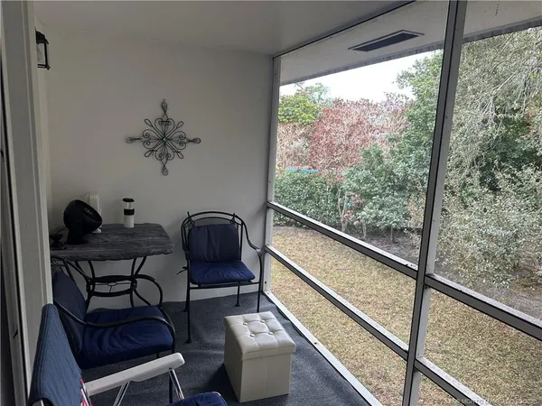 a view of a glass door with a tree in the balcony