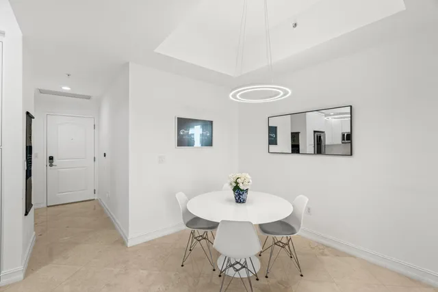 a view of a room with table and chair