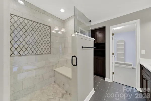a bathroom with a shower