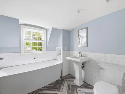 a bathroom with a sink toilet and a bathtub