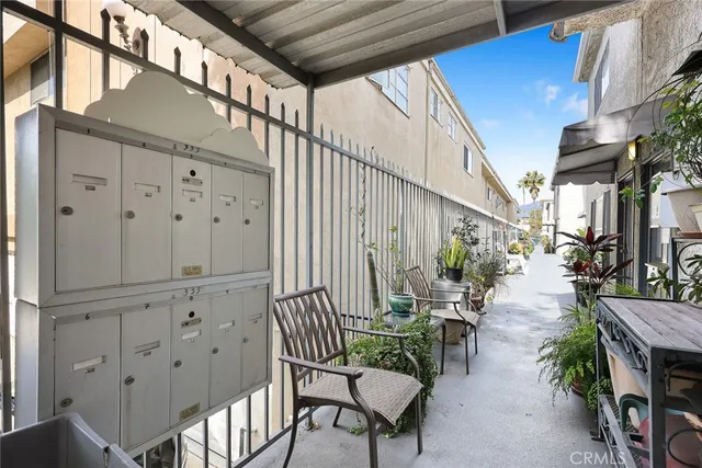 a outdoor space with patio furniture