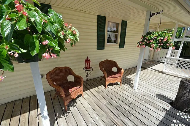 a outdoor space with furniture