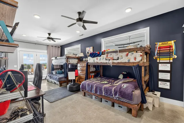 a kitchen with refrigerator and countertop