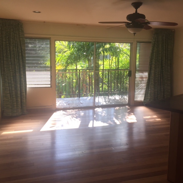 3559 Lower Honoapiilani Road, Unit 718 Lahaina, HI 96761 - Photo 4 of 23 a view of empty room with wooden floor and fan