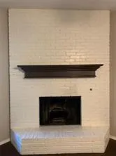 a close view of fireplace