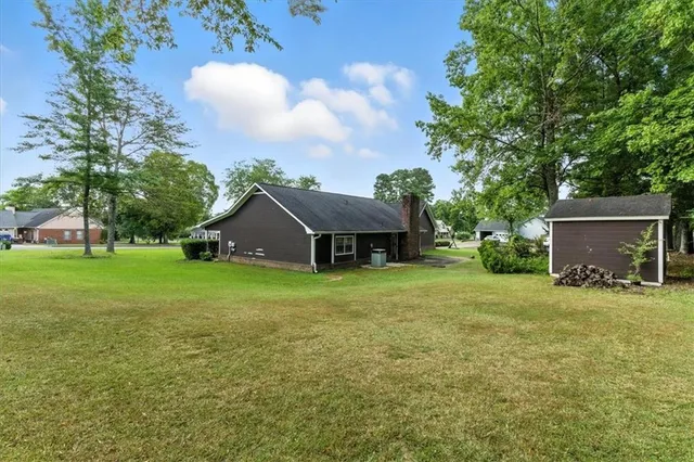 a view of a tree in a park