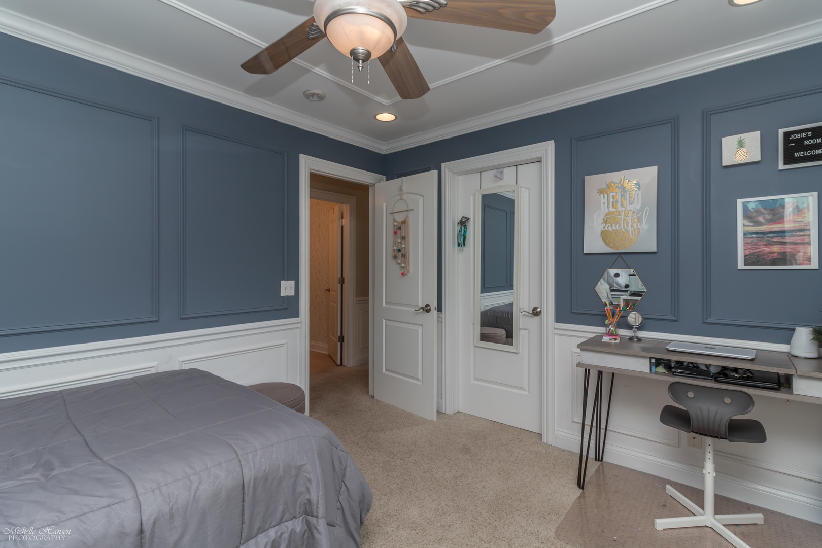 8306 Heather Ridge Spring Grove, IL 60081 - Photo 29 of 43 a spacious bedroom with a bed and a chandelier