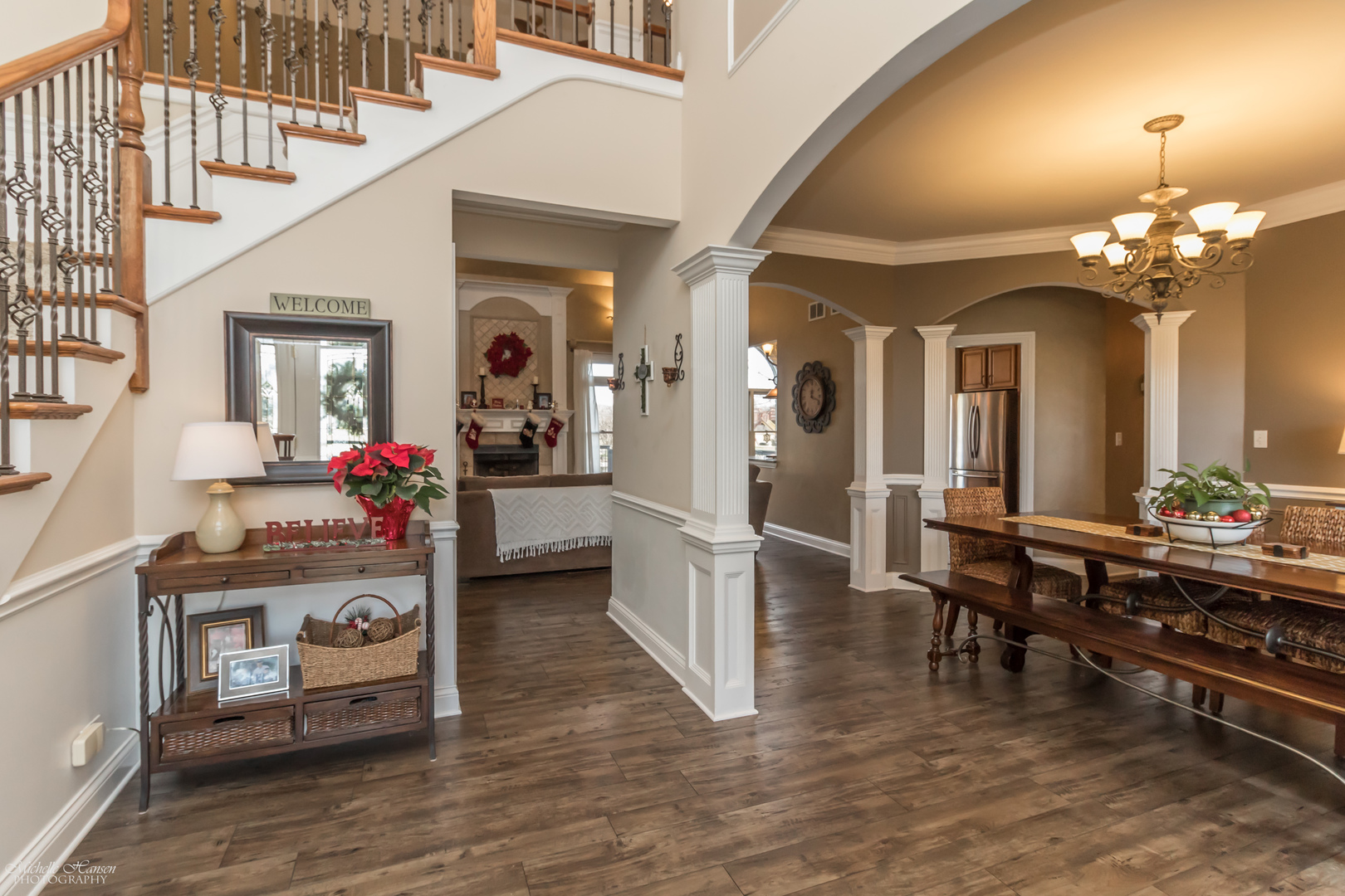 8306 Heather Ridge Spring Grove, IL 60081 - Photo 6 of 43 a view of a hallway with dining room and wooden floor