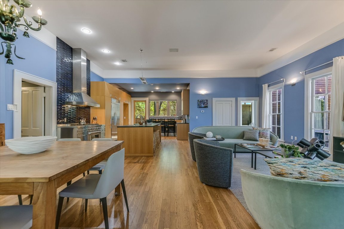 2109 Nickerson Street Austin, TX 78704 - Photo 2 of 23 a view of a dining room kitchen counter top space and wooden floor