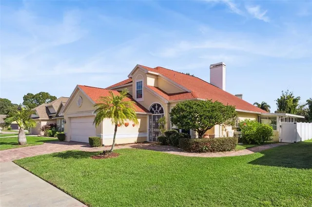 a view of a house with a swimming pool