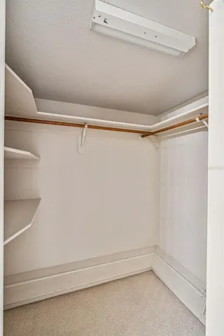 a view of small space with racks on the wall