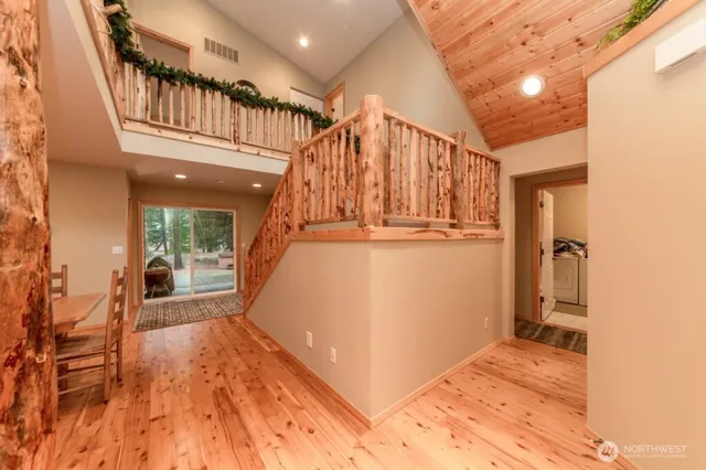 a dining room with furniture entryway and a livingroom