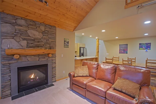a living room with furniture and a couch