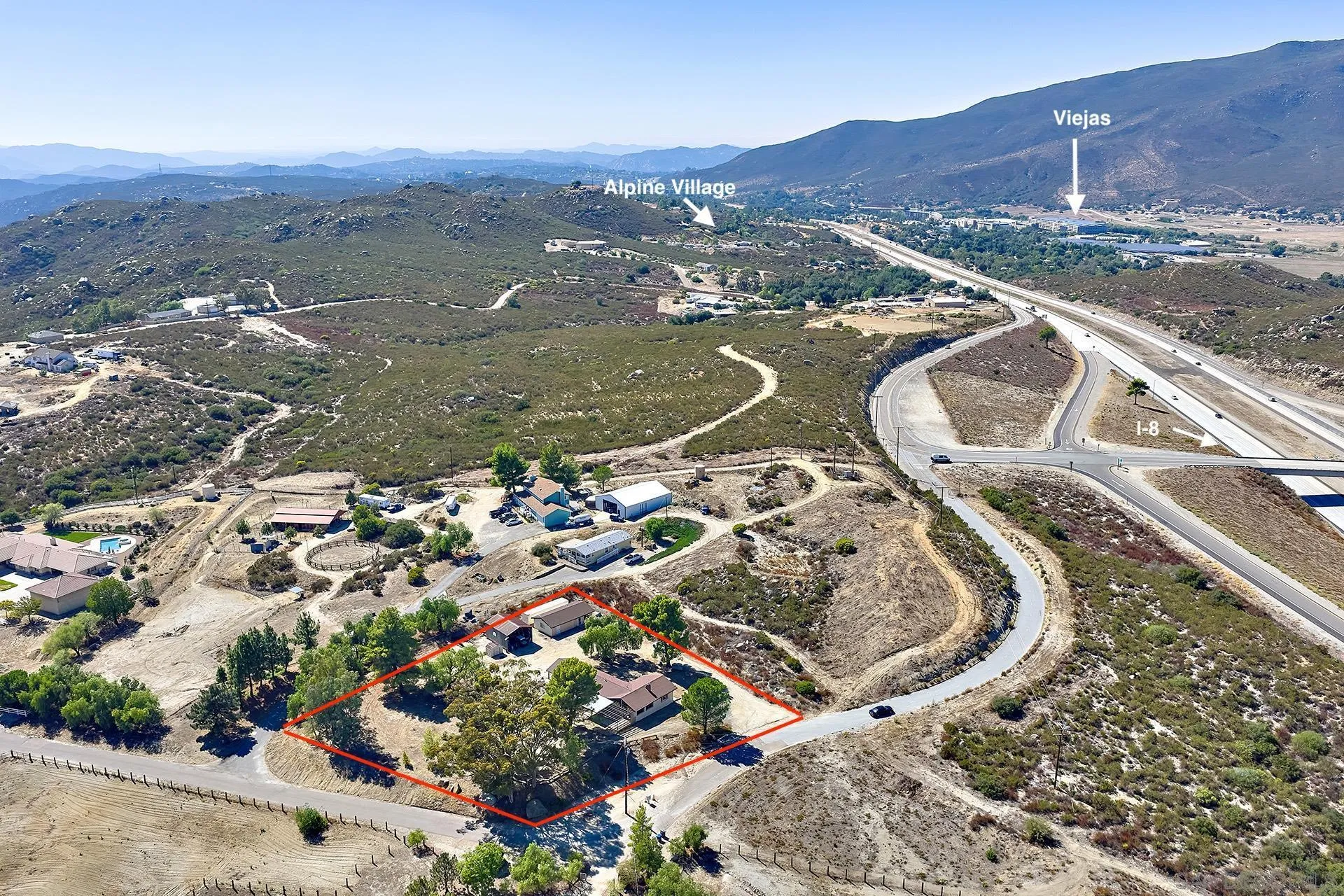 6185 Alpine Boulevard Alpine, CA 91901 - Photo 36 of 39 an aerial view of a house with a mountain