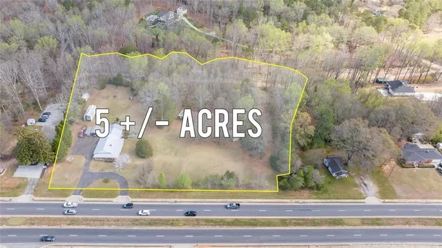 an aerial view of a house