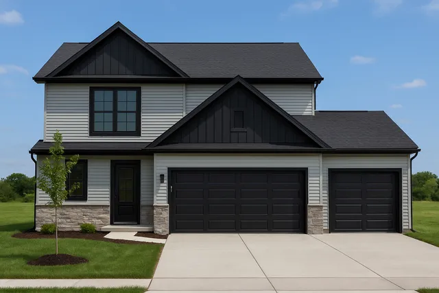 a house view with a garden space
