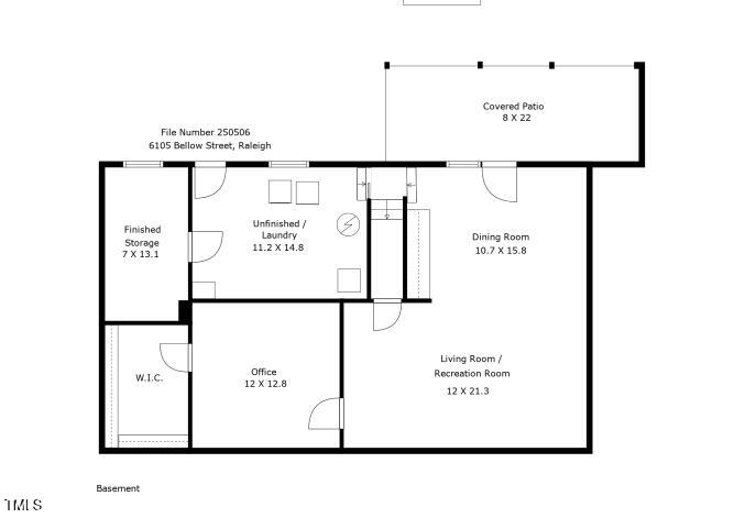 6105 Bellow Street Raleigh, NC 27609 - Photo 35 of 35 6105 Bellow Street Basement Floorplan