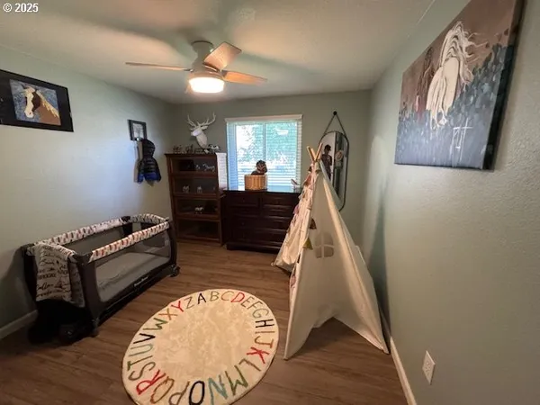 a view of lake with green space