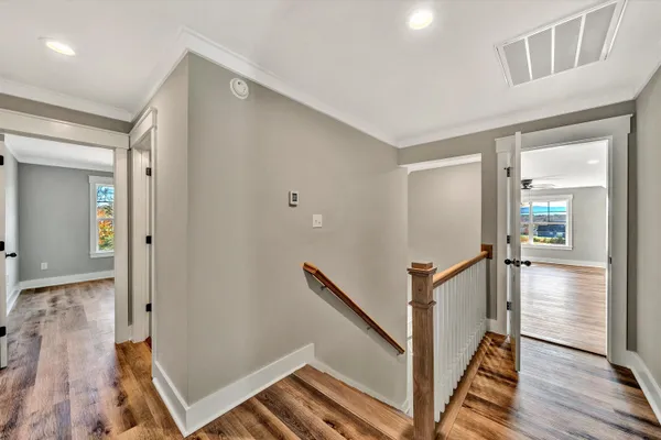 a view of a lake with a mountain in the background