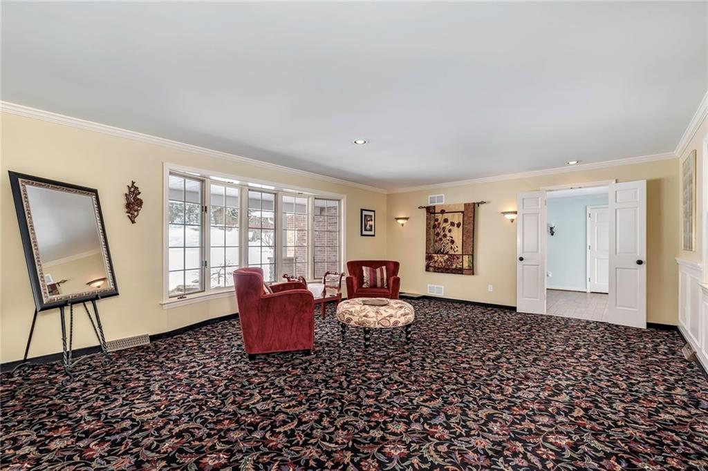 177 Canterbury Road Canonsburg, PA 15317 - Photo 5 of 25 Living/sitting room with large bay window, recessed lighting and double doors that lead to the mater suite.