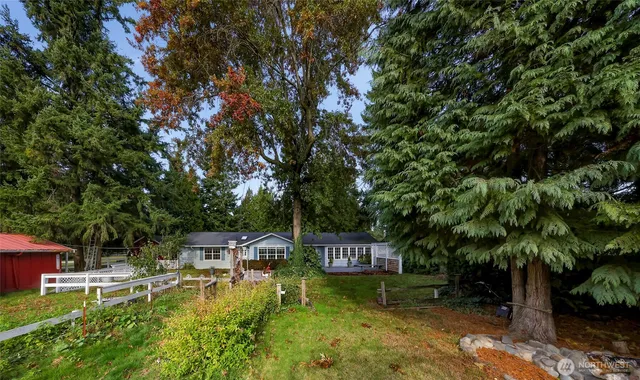 a house view with a garden space