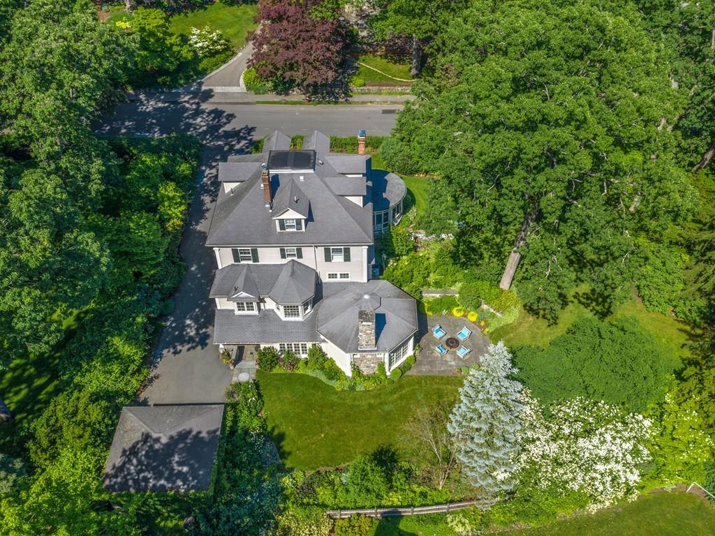 101 Abbott Road Wellesley, MA 02481 - Photo 3 of 38 an aerial view of a house with yard swimming pool and outdoor seating