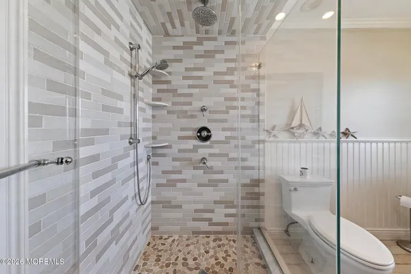 a bathroom with a shower
