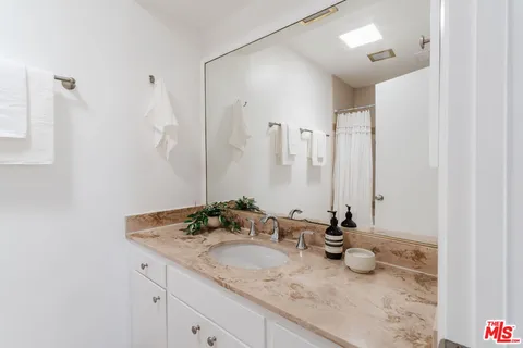 a bathroom with a sink and a shower