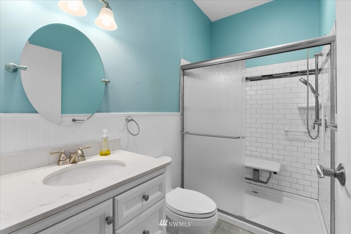 17455 Allen Road Bow, WA 98232 - Photo 20 of 33 a bathroom with a sink toilet and shower