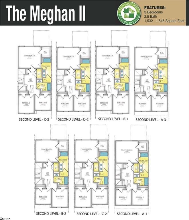 419 Belgrove Way Easley, SC 29640 - Photo 3 of 3 Explore diverse layouts with this detailed floor plan showcasing multiple configurations for adaptable living.