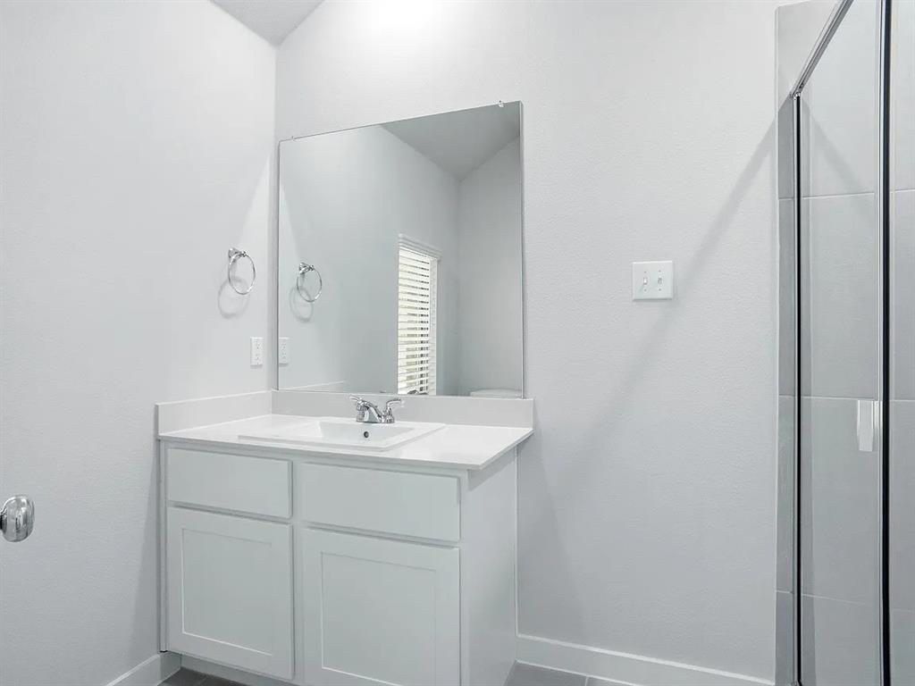 641 Poppy Lane Lavon, TX 75166 - Photo 6 of 12 Full bath with vanity and baseboards