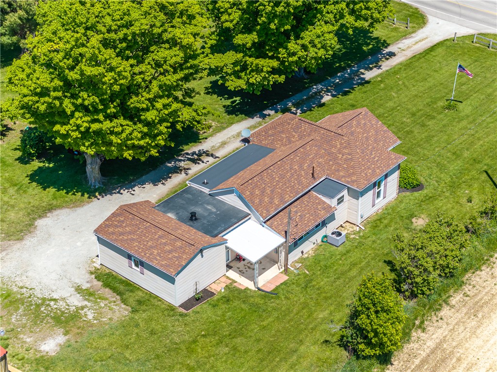 1217 Jasper Road Xenia, OH 45385 - Photo 12 of 62 An aerial view captures the home's distinct roofline and surrounding expansive yard.