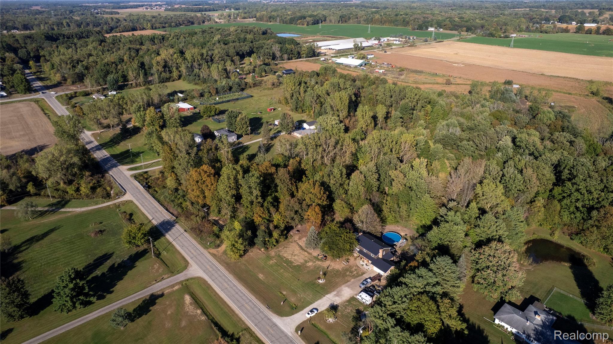 10147 South Bray Road Clio, MI 48420 - Photo 48 of 57 Aerial view of property's location with rural landscape