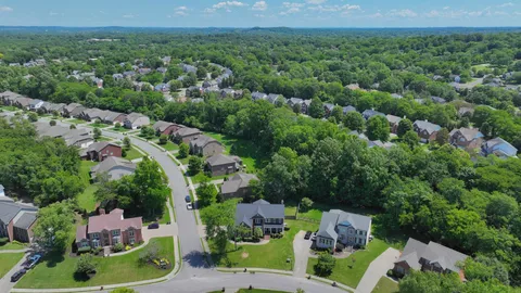 an aerial view of multiple house
