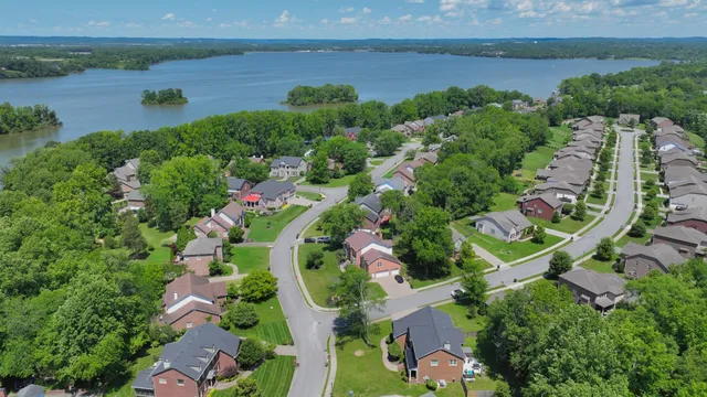 an aerial view of a house