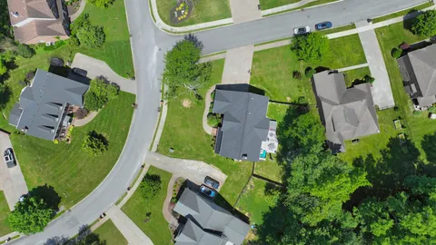 an aerial view of a house