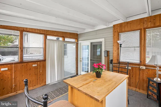 a view of a wooden deck