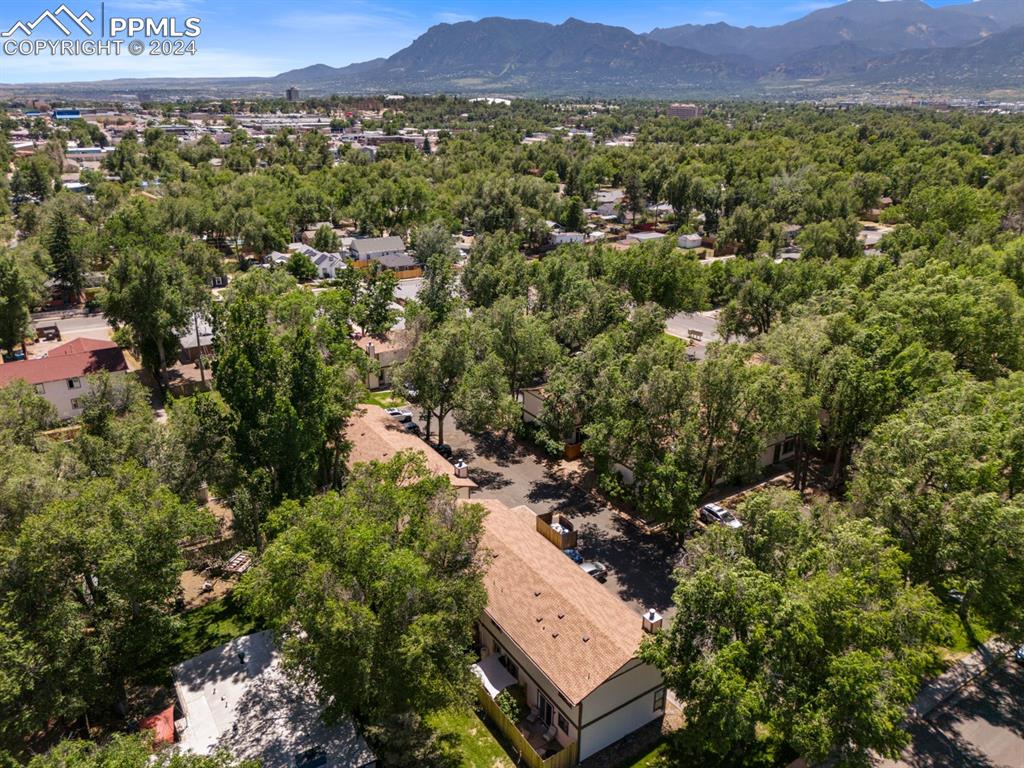 757 Alexander Road, Unit C Colorado Springs, CO 80909 - Photo 26 of 29 Birds eye view of property with a mountain view