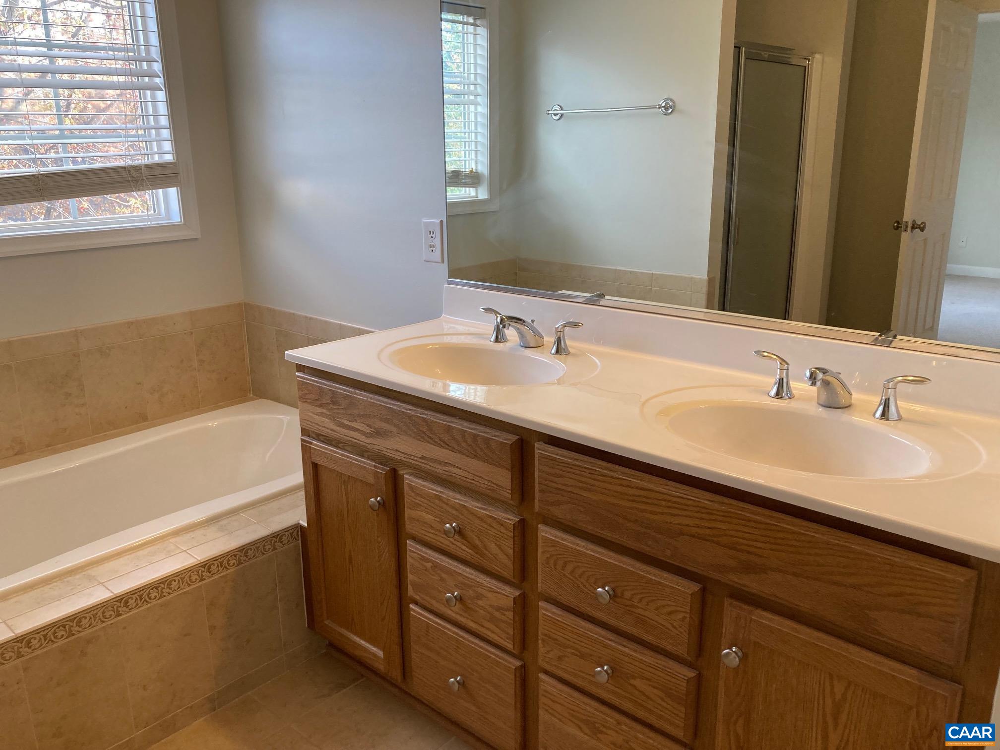 5335 Brookwood Road Crozet, VA 22932 - Photo 21 of 29 a bathroom with a granite countertop sink and a bathtub
