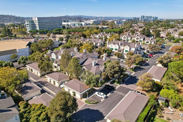 an aerial view of multiple house