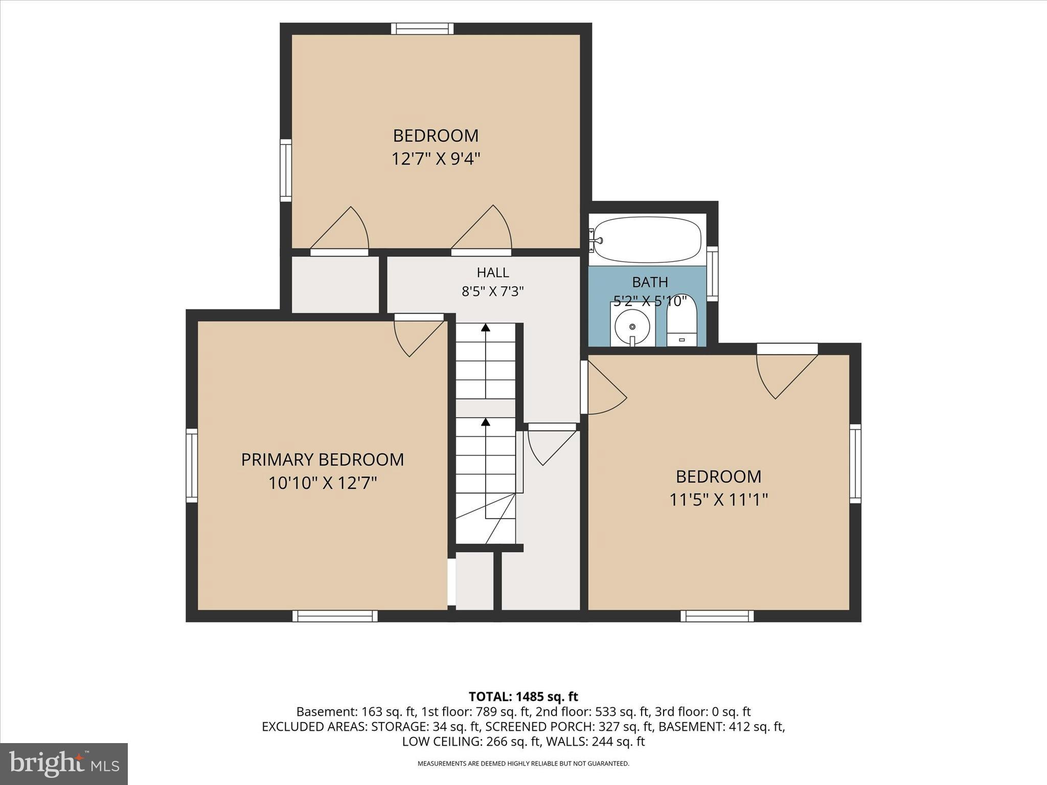 6022 Old Harford Road Baltimore, MD 21214 - Photo 6 of 7 Bedroom Level Floor Plan