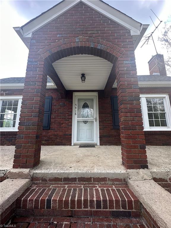 Covered from stoop