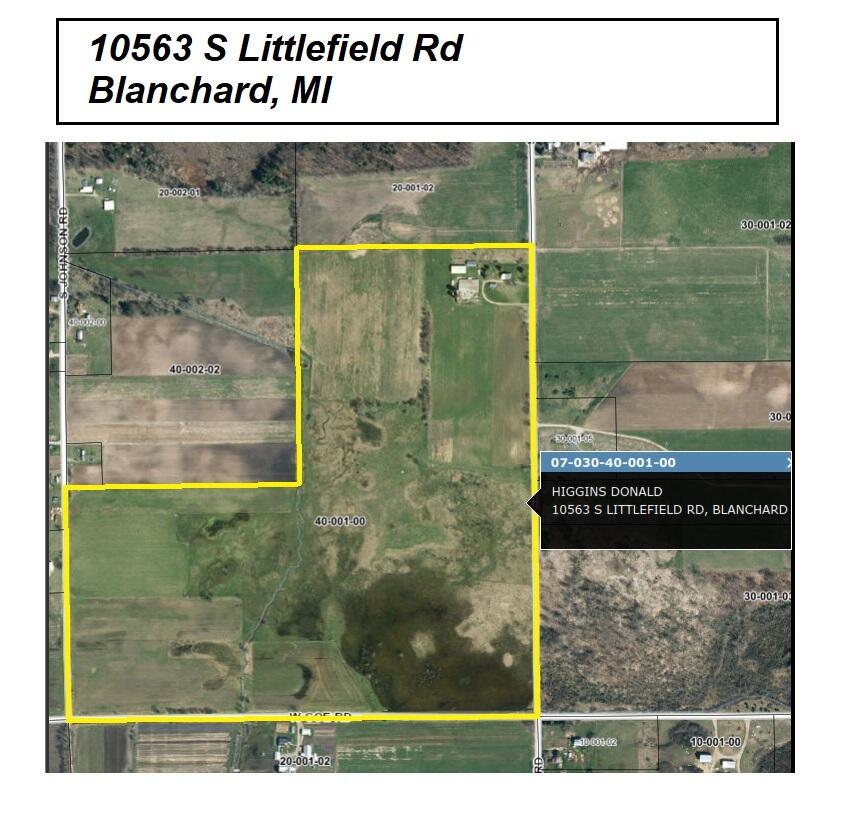10563 Littlefield Road Blanchard, MI 49310 - Photo 6 of 35 GIS Aerial Highlighted