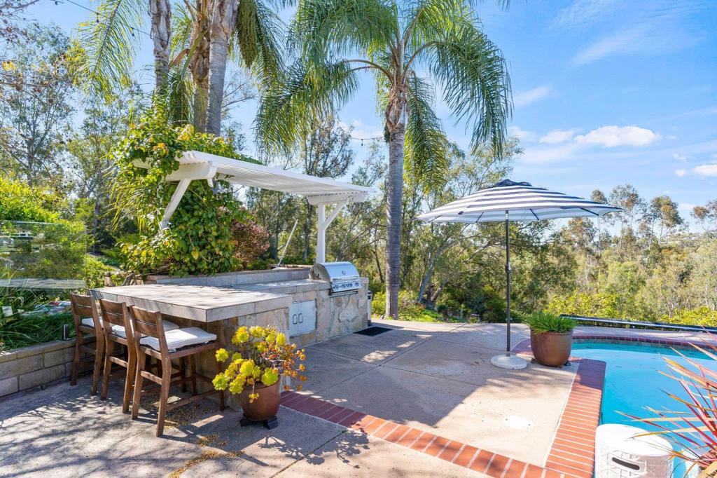 3355 Lone Jack Road Encinitas, CA 92024 - Photo 12 of 54 a view of a patio with table and chairs potted plants