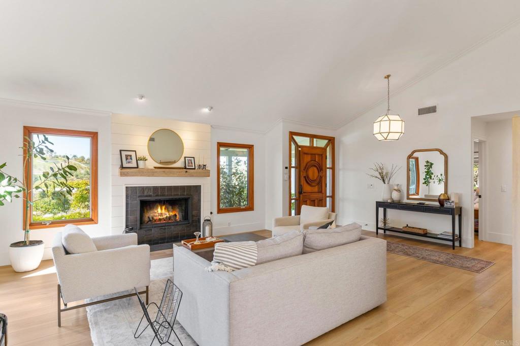 3355 Lone Jack Road Encinitas, CA 92024 - Photo 19 of 54 a living room with furniture and a fireplace