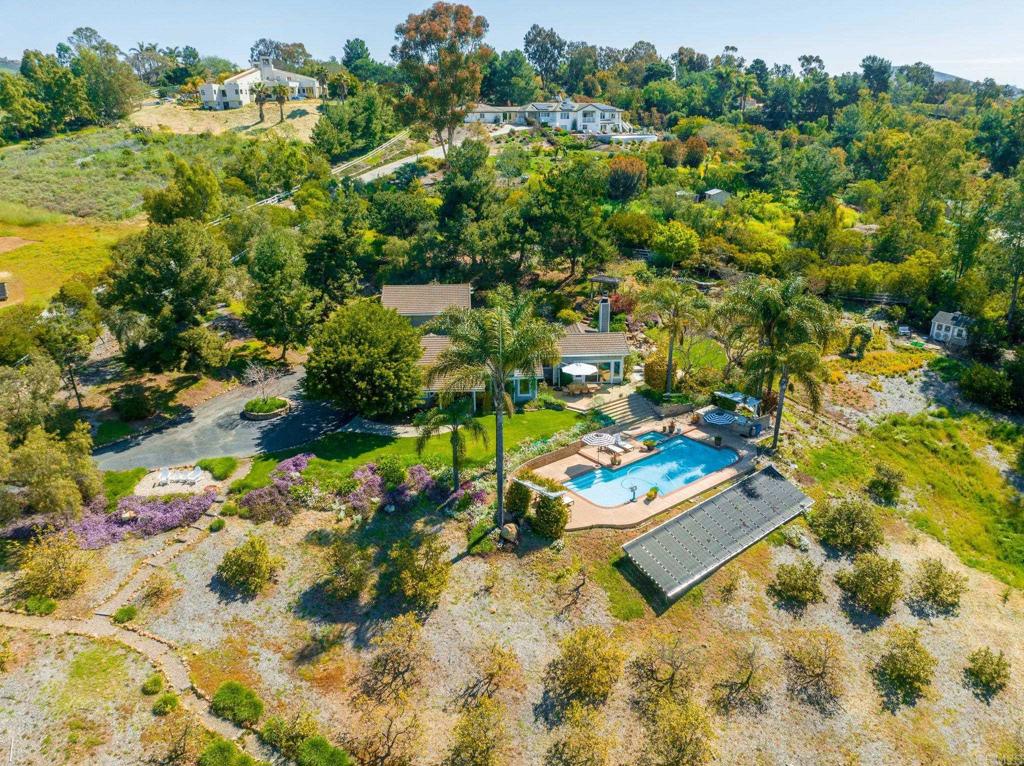 3355 Lone Jack Road Encinitas, CA 92024 - Photo 4 of 54 an aerial view of residential house with swimming pool and outdoor space