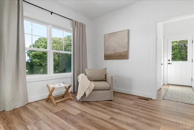 a view of room with window and workspace