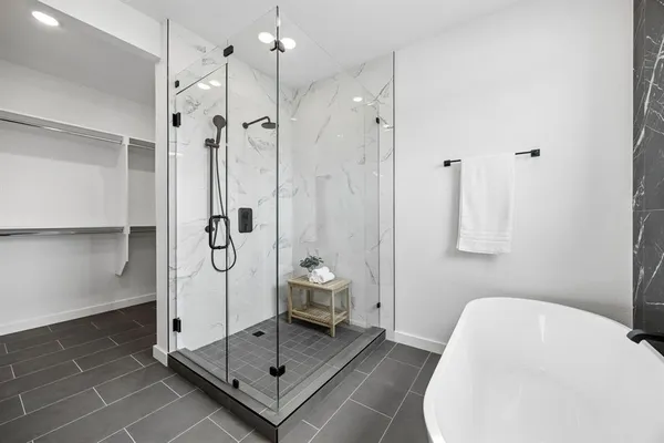 a bathroom with a shower